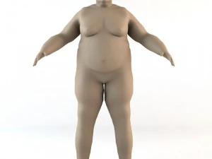 太りすぎの白人男性の人間のキャラクター 3Dモデル