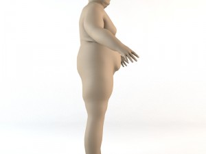 overweight caucasian male human character 3D 모델
