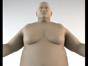 overweight caucasian male human character 3D 모델