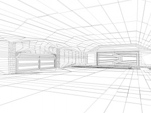 space hangar low-poly 3D Model