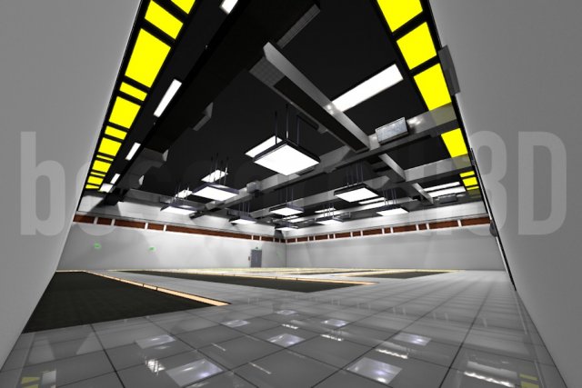 empty data center room low poly ready to render Modèle 3D .c4d .max .obj .3ds .fbx .stl .blend 