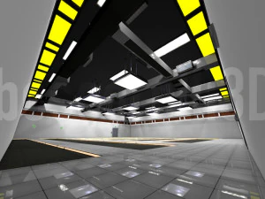 empty data center room low poly ready to render 3D Model