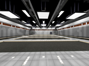empty data center room low poly ready to render Modèle 3D