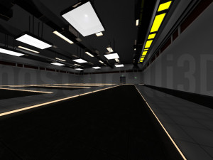 empty data center room low poly ready to render Modèle 3D