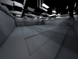 empty data center room low poly ready to render Modèle 3D