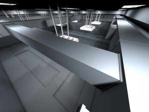 empty data center room low poly ready to render Modèle 3D
