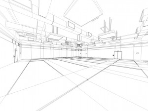 empty data center room low poly ready to render Modèle 3D