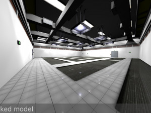 empty data center room low poly ready to render Modèle 3D