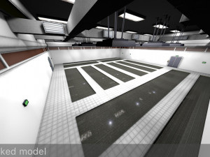 empty data center room low poly ready to render Modèle 3D