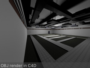 empty data center room low poly ready to render Modèle 3D