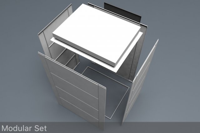 nas battery modular set low-poly 3D Model .c4d .max .obj .3ds .fbx .stl .blend 