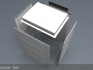 nas battery modular set low-poly Modelo 3D