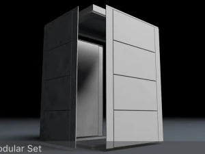 nas battery modular set low-poly 3D Model