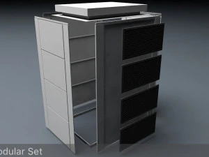 nas battery modular set low-poly 3D Model