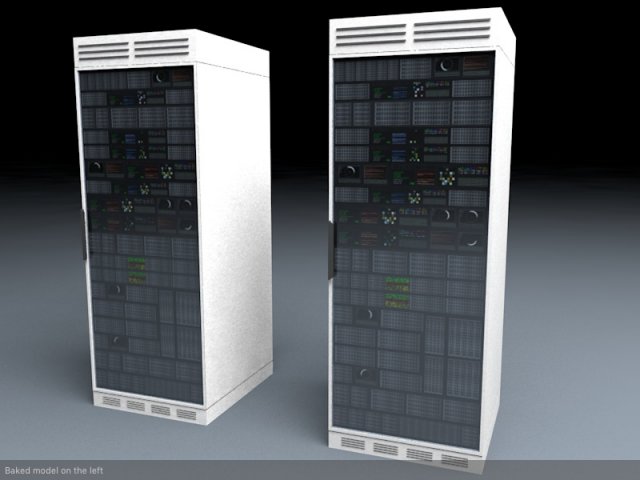 server rack unit low poly game ready low-poly 3D Model .c4d .max .obj .3ds .fbx .stl .blend 