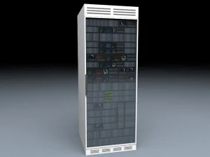 server rack unit low poly game ready low-poly 3D Model