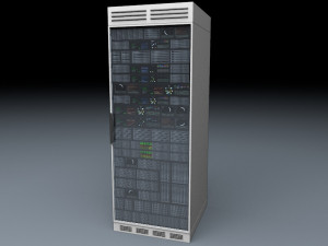 server rack unit low poly game ready low-poly 3D Model