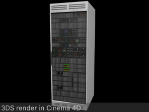 server rack unit low poly game ready low-poly 3D Model