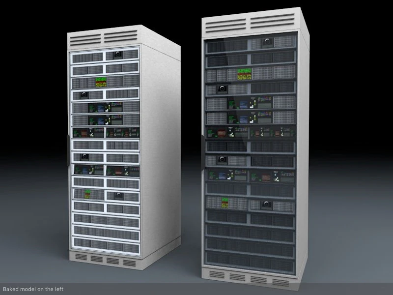 server rack unit low-mid poly low-poly 3D Model .c4d .max .obj .3ds .fbx .stl .blend