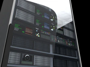 server rack unit low-mid poly low-poly 3D Model