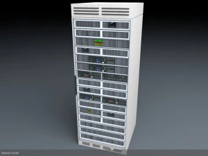 server rack unit low-mid poly low-poly 3D Model