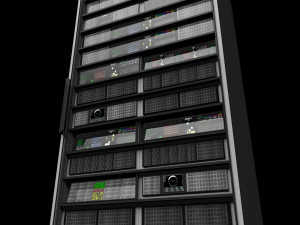server rack unit low-mid poly low-poly 3D 模型