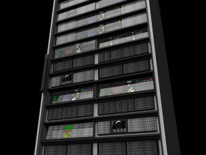 server rack unit low-mid poly low-poly 3D Model