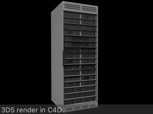 server rack unit low-mid poly low-poly 3D Model