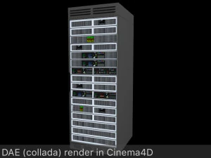 server rack unit low-mid poly low-poly 3D Model