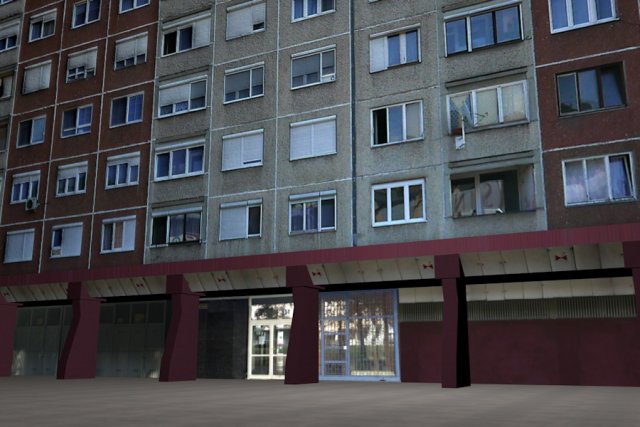 panel plattenbau block building architectural modular set lowpoly 3D Model .c4d .max .obj .3ds .fbx .stl .blend 
