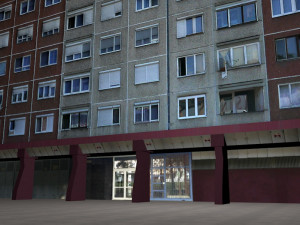 panel plattenbau block building architectural modular set lowpoly 3D Model