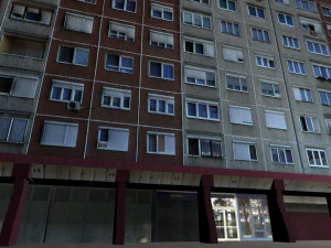 panel plattenbau block building architectural modular set lowpoly 3D Model