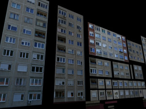 panel plattenbau block building architectural modular set lowpoly 3D Model