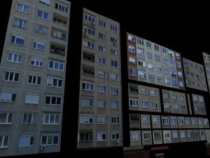 panel plattenbau block building architectural modular set lowpoly 3D Model