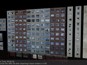 panel plattenbau block building architectural modular set lowpoly 3D Model