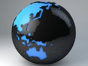 design moderno e minimalista triangolato della terra Modello 3D