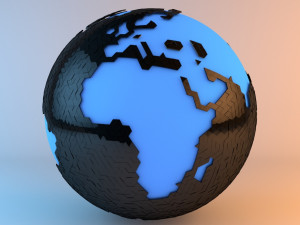 modern minimalistic earth triangulated design Modelo 3D