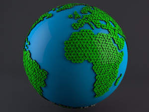 earth triangulated geometry design 3D 모델