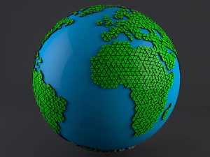projeto de geometria triangulada da terra Modelo 3D