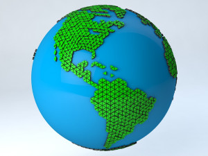 earth triangulated geometry design 3D Model