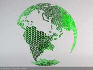 earth triangulated geometry design 3D Model