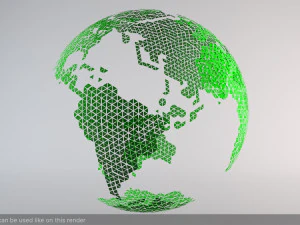 earth triangulated geometry design 3D Model