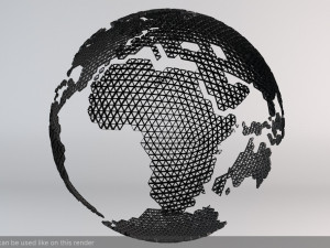 earth triangulated geometry design 3D Model