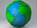 Crystallised Low Poly Cartoon Earth Low-poly  3D-Modell
