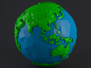 crystallised low poly cartoon earth low-poly Modelo 3D