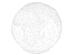 crystallised low poly cartoon earth low-poly 3D Model