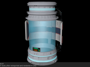 hibernation capsule next gen game pbr low-poly Modello 3D