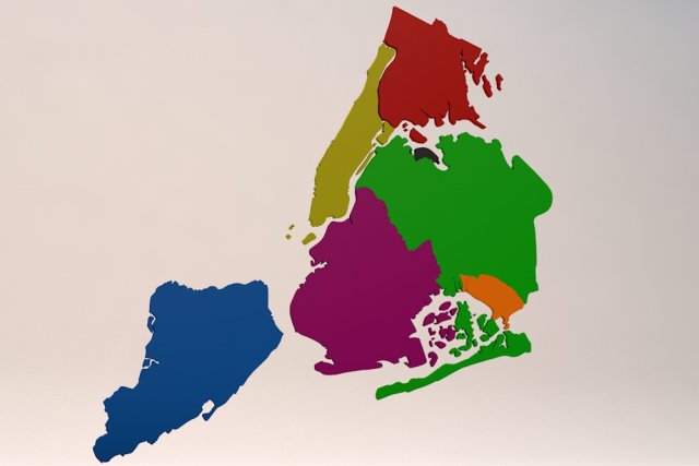 new york city 5 boroughs silhouettes low poly and high poly 3D Модель .c4d .max .obj .3ds .fbx .stl .blend 