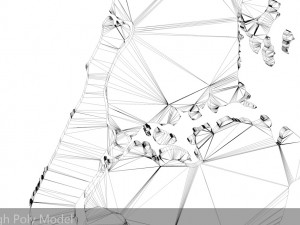 new york city 5 boroughs silhouettes low poly and high poly 3D Модель