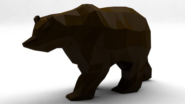 Grizzly bear cartoon low poly low-poly 3D-Modell .c4d .max .obj .3ds .fbx .stl .blend 